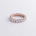 Золотое кольцо с дорожкой камней (фианиты) к08163 от ювелирного магазина Оникс