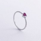 Золотое кольцо "Сердечко" (бриллианты, рубин) кб0527gl от ювелирного магазина Оникс