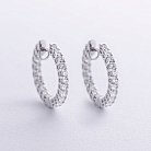 Серьги - кольца с бриллиантами (белое золото) 35021121 от ювелирного магазина Оникс