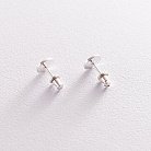 Срібні сережки-пусети "Маленькі монетки" (блискучі) 122867 от ювелирного магазина Оникс - 4