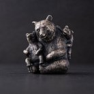 Серебряная фигура ручной работы "Медведица мама с медвежатами" 23162 от ювелирного магазина Оникс