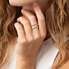 Двойное серебряное кольцо 112656 от ювелирного магазина Оникс