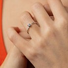 Помолвочное кольцо с черным бриллиантом (белое золото) 235991122 от ювелирного магазина Оникс - 1