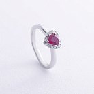 Золотое кольцо "Сердечко" (бриллианты, рубин) кб0521nl от ювелирного магазина Оникс