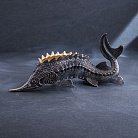 Серебряная икорница ручной работы "Осетр" щука от ювелирного магазина Оникс
