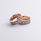 Золотое обручальное кольцо "Вышиванка" с чернением 240531300 от ювелирного магазина Оникс - 5