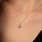Золоте кольє "Сердечко" (рожевий опал, діаманти) колб0128sc от ювелирного магазина Оникс - 3