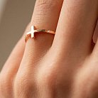 Кольцо "Крестик" в красном золоте к06984 от ювелирного магазина Оникс - 3