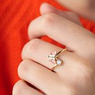 Детское золотое кольцо Бабочка с фианитом к03460 от ювелирного магазина Оникс - 1