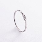 Шариковое кольцо "Мелоди" с фианитами (белое золото) к07395 от ювелирного магазина Оникс - 16