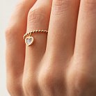 Шариковое золотое кольцо "Сердечко" с перламутром к07203 от ювелирного магазина Оникс - 1