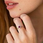 Золотое кольцо "Сердечко" (бриллианты, рубин) кб0521nl от ювелирного магазина Оникс - 6