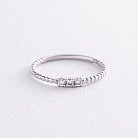 Шариковое кольцо "Мелоди" с фианитами (белое золото) к07395 от ювелирного магазина Оникс